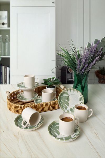 Keramika Forest Nordic Coffee Σετ 12 τεμαχίων για 6 άτομα 23052-54