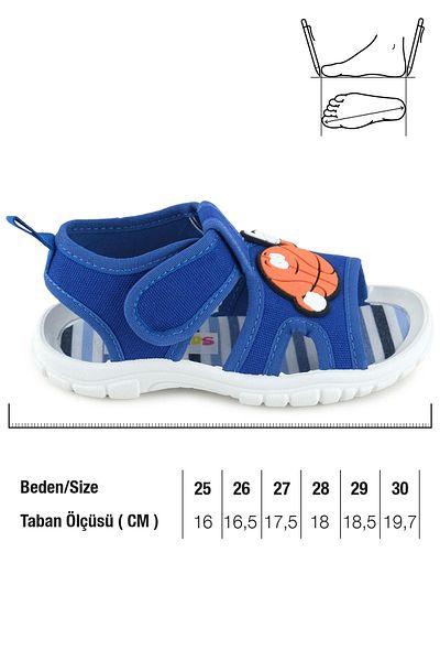GEZER Boy's Summer Comfortable Sole Single Velcro Adjustable Daily Sandals