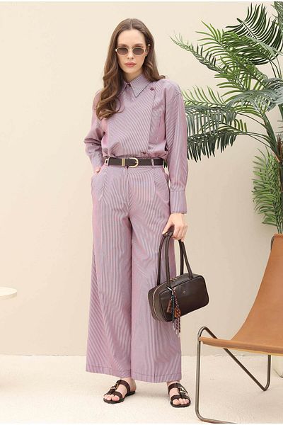 HEQA Double Breasted Placket Shirt Claret Red