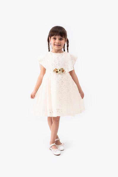 Acabella Girl's Muslin Fabric Patterned Huma Dress