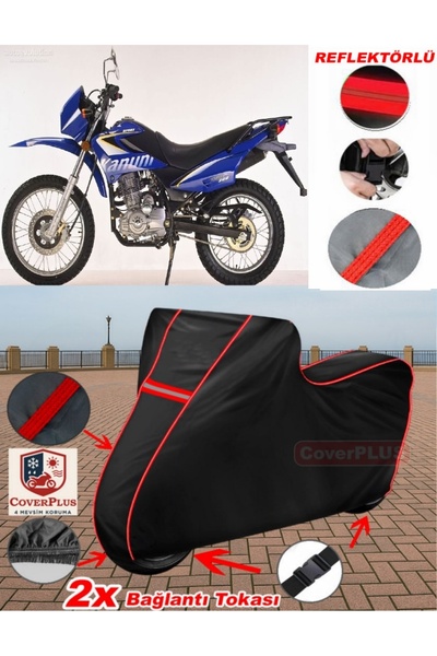 CoverPlus Kanuni Enduro 200 قماش القنب الأسود للدراجات النارية قماش القنب غطا...