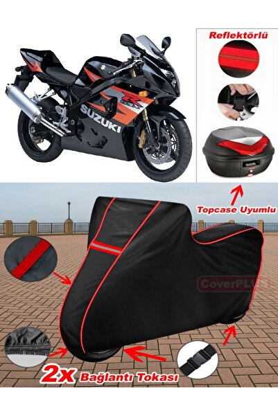 CoverPlus سوزوكي GSR 600 قماش القنب الأسود Topcase الخلفي متوافق مع القماش ال...