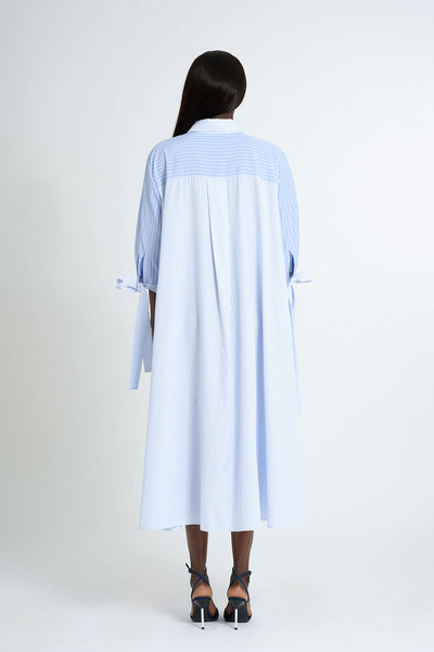 HANIQA Kadın Çizgili Diz Altı Uzun Elbise