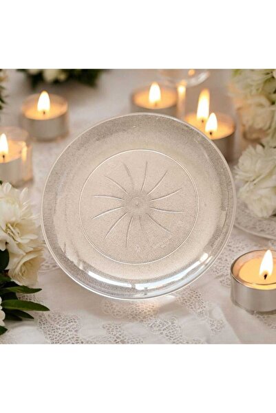 Evinizin Yardımcısı SUNUM & Pasta Malzemeleri & Parti mazeler & Sunum Şeffaf Plastik Tabak 21cm 6 Adet