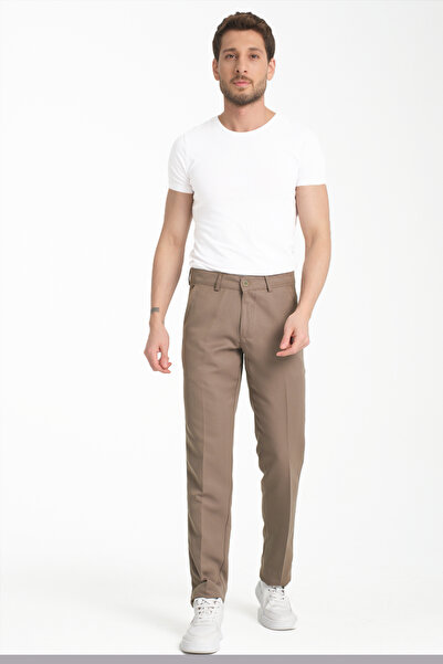 Varetta Ανδρικό λινό παντελόνι σε σκούρο καφέ τσέπη Armüllü Classic Cut Trend