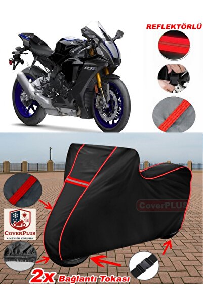 CoverPlus ياماها YZF R1 القماش المشمع الأسود للدراجات النارية القماش المشمع غ...