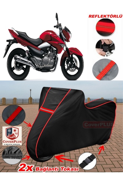 CoverPlus سوزوكي GW250 Inazuma القماش المشمع الأسود للدراجات النارية القماش ا...