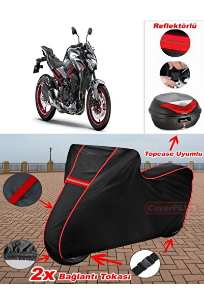 CoverPlus غطاء خلفي من القماش المشمع Kawasaki Z 900 باللون الأسود متوافق مع ا...