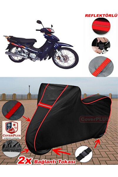 CoverPlus Mondial 110 Kf Tarpaulin Black Motorcycle Tarpaulin Engine Cover Te...