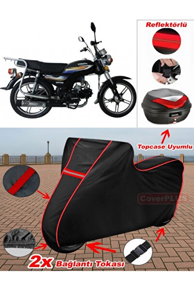 CoverPlus كرال موتور KR-100-7 قماش مشمع أسود من القماش المشمع للحقيبة الخلفية...