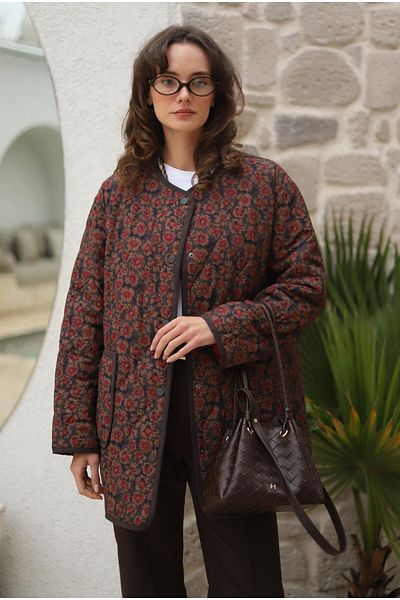 HEQA Patterned Quilted Jacket
