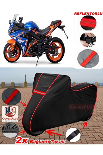 CoverPlus Falcon FR-177 قماش القنب الأسود للدراجات النارية قماش القنب غطاء ال...