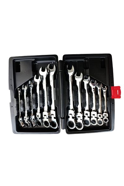 Skygo 12 Pieces Articulated Ratcheted Combined Key Set with Carry Bag