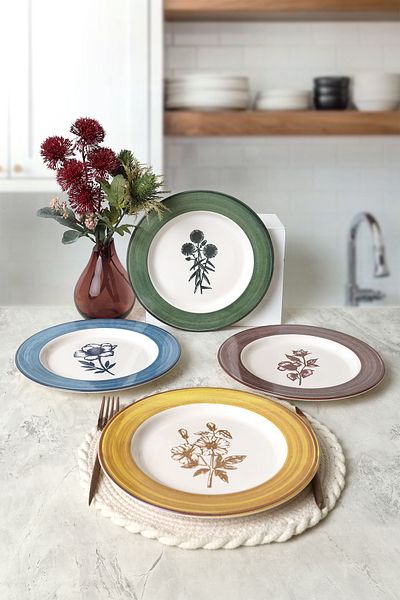 Keramika Floral Essence Serving Plate 28 cm 4 Pieces 22889-91-92