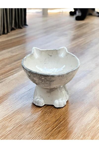 Petcibaba Ceramic Cat Figured Food Bowl