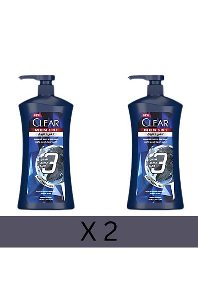 Clear Male Shampoo 3-in-1, 900mlx2