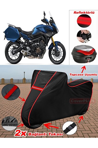 CoverPlus Yamaha Tracer 900 Gt Tarpaulin Black Topcase Rear Bag Compatible Mo...