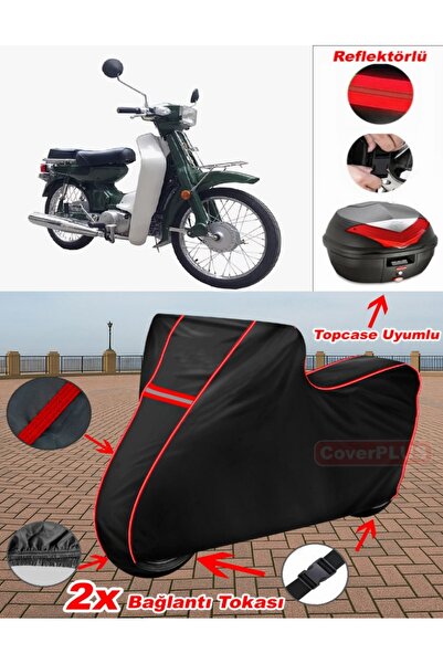 CoverPlus بيجو كوبرا 105 قماش القنب الأسود Topcase الخلفي متوافق مع القماش ال...