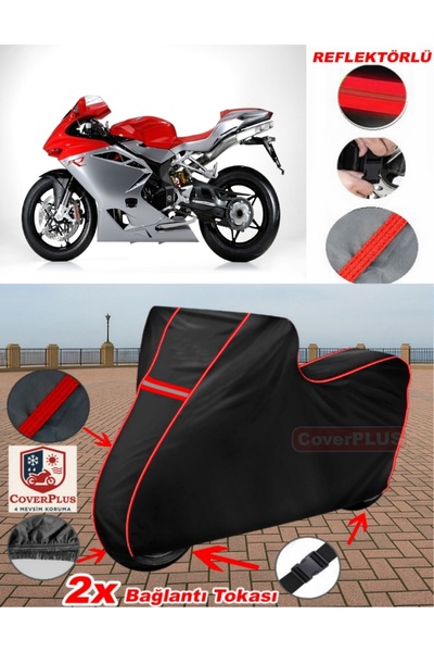 CoverPlus Mv Agusta F4R Tarpaulin Black Motorcycle Tarpaulin Engine Cover Ten...
