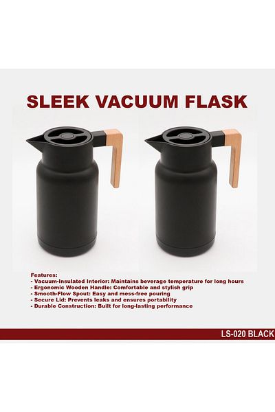 TrentonGCC Premium Vacuum Flask with Wooden Handle - Set of 2
