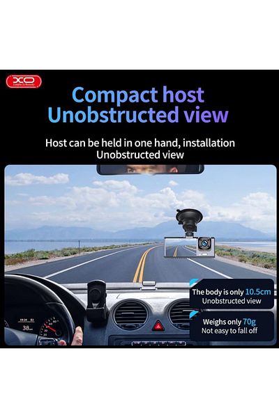 REDz Accessories Car Camera With Suction Cup, Xo-xj03, Front And Rear, 200mah Battery, Black
