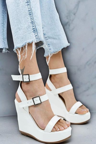 PayBuy Women's Elegant Shoes Three-Stripes Wedge Heeled Shoes Special Design Evening Dress Shoes