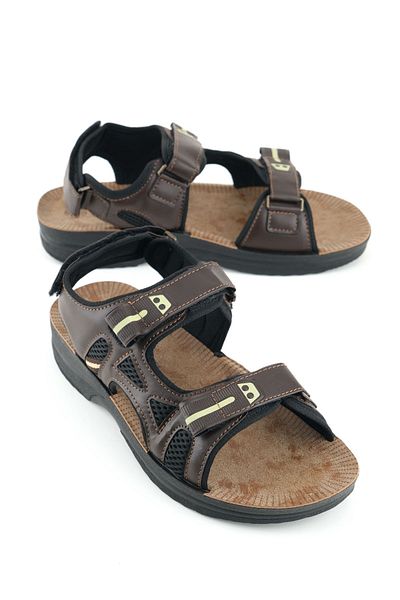 GEZER Summer Men's Comfortable Sole Double Velcro Adjustable Daily Sandals