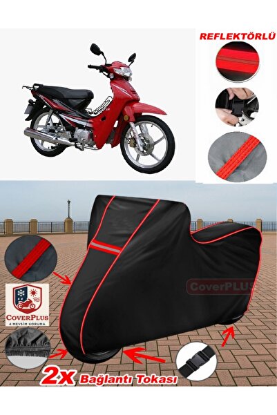 CoverPlus Steel Motor Cup 110 Tarpaulin Black Motorcycle Tarpaulin Engine Cov...