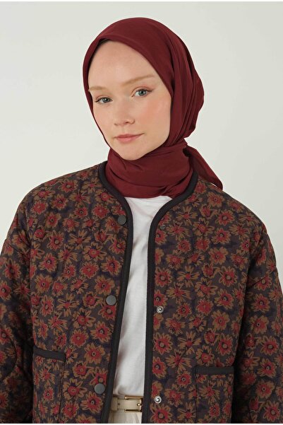 HEQA وشاح كراش ناعم باللون الأحمر الداكن الفاتح