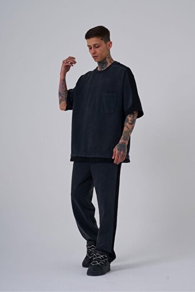 Machinist Erkek Yıkamalı Contrast Baggy Asphalt Eşofman Altı