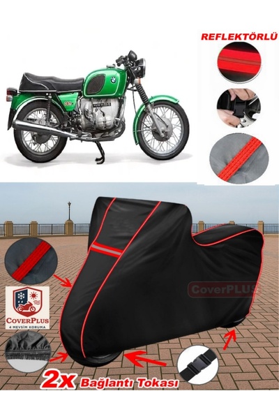 CoverPlus Bmw R 60-6 Tarpaulin Black Motorcycle Tarpaulin Engine Cover Tent (...