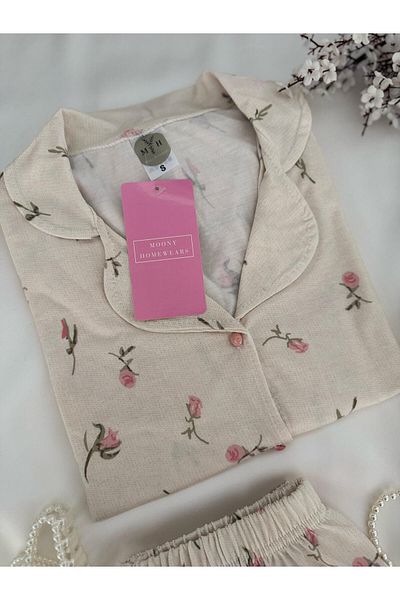MH Moony Homewears Σετ πιτζάμες Shukru Pasfa 3 τεμαχίων από βαμβακερό χτενισμένο