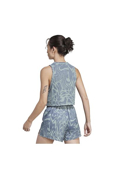 adidas Je6155-K Adidas We Mın Aop Tank Women's T-Shirt Green