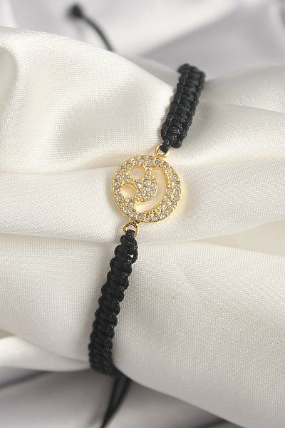 Skygo Brass Gold Color Zircon Stone Crown Figure Elevator Macrame Model Women's Bracelet - Tj-Bb6797