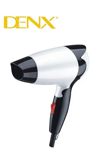 Denx مجفف شعر قابل للطي بتصميم خفيف الوزن ومحمول لتنعيم وتجفيف الشعر