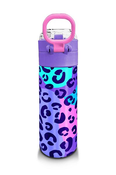 Coral High Kids Girl Patterned Straw and Direct Drinking Steel Thermos 500 ml