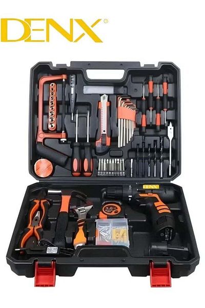 Denx طقم مثقاب كهربائي من 12 فولت DX1778