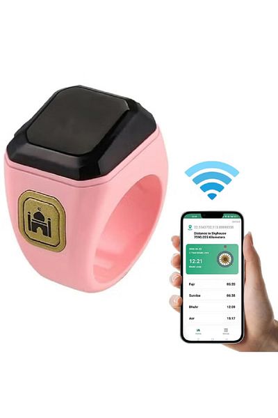 BSTWSH 22mm Zikr Ring Smart Ring with Vibration Reminder Tasbih Counter and Bluetooth Connection