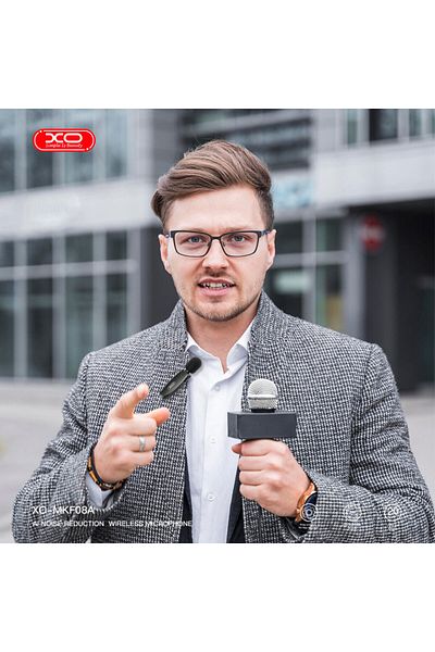 REDz Accessories Lavalier Microphone Xo-mkf08a, Wireless 2.4g, 6 Hours Battery Life, Type-c Connection, Black