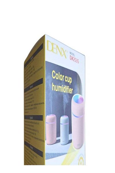 Denx مرطب هواء للسيارة مزود بكوب ملون مزود بمنفذ USB باللون الأبيض DX2535