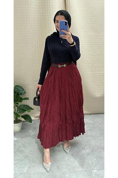 NİSUM MODA Fusta texturată încrețită