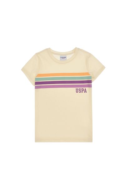 U.S. Polo Assn. Girl's Cream Basic T-Shirt 50306253-Vr071