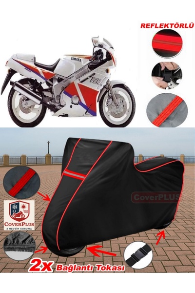 CoverPlus لـ Yamaha FZR 600 قماش القنب الأسود للدراجات النارية قماش القنب غطا...
