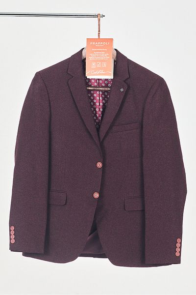 Frappoli Hrt Men's Burgundy Straw Fabric Sports Blazer Jacket (Large Size-Oversize)