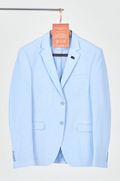 Frappoli Poçena Ανδρικό Ice Blue Stretchy Fabric Slim Fit Sports Blazer Jacket (Plus Size - Oversize)