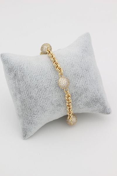 XUPING JEWELRY Style Pearl/Xuping Jewelry Three Ball Round Zircon Stone Bracelet