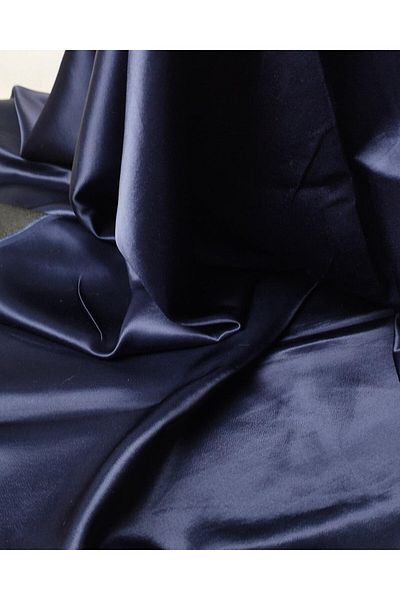 Kumaş Parça Σετ Σατέν Βισκόζη Navy Blue Χρώμα Στρώματα - 140x200 cm