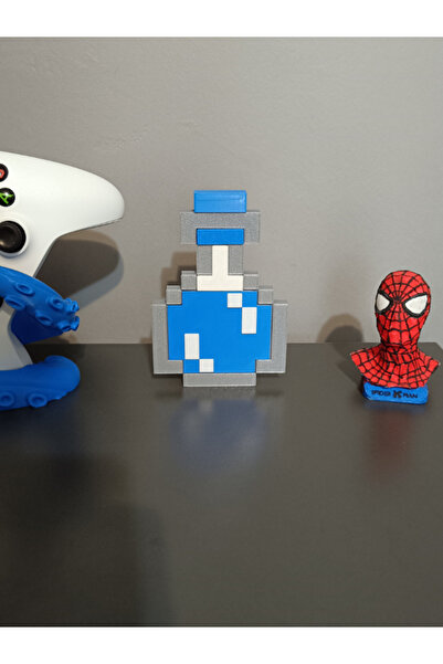 puca Minecraft Mavi Süs İksir Şişesi 13 Cm Figür Potion Bottle Dekoratif Obje Biblo