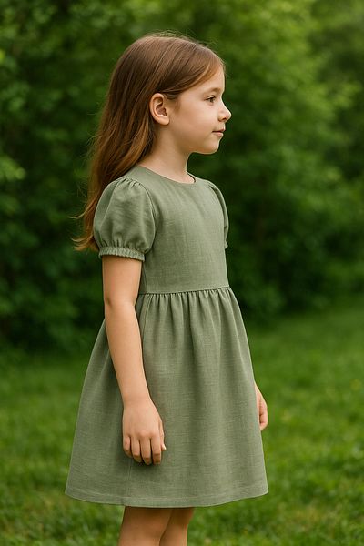Hilal Akıncı Kids Cotton Linen Basic Dress