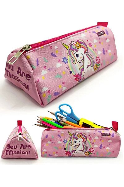 senacacollection Unicorn Triangle Pencil Case Vegan Leather 1 Piece